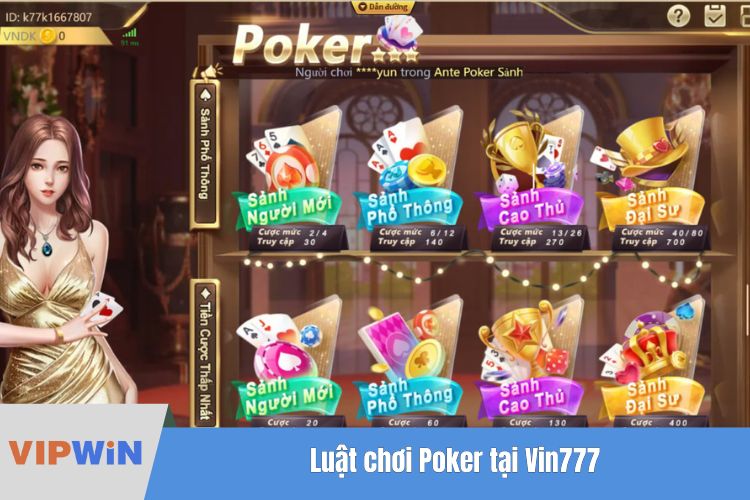 Luật chơi Poker tại Vin777